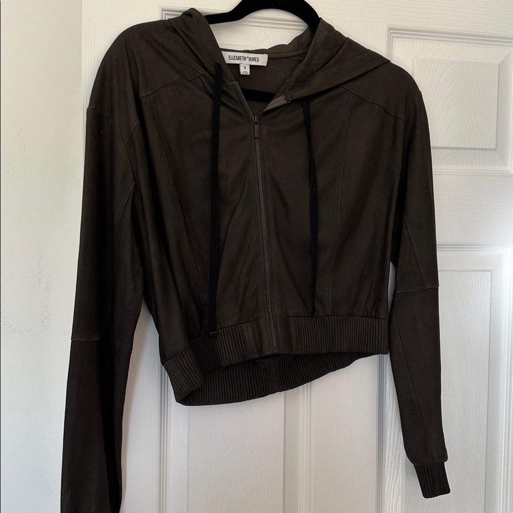 Elizabeth and James leather Hooded Jacket